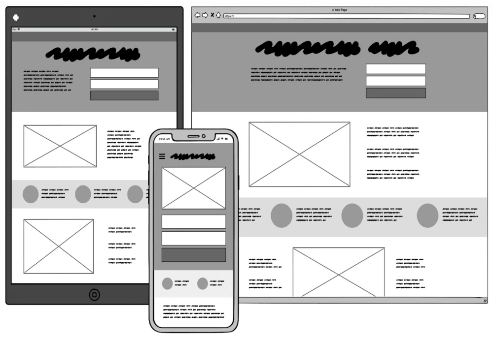 Exemple de wireframe ecommerce responsive